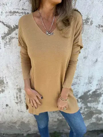 Anita | Errand-Day Oversized V-Neck Style Top