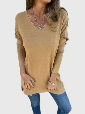 Angiola | Warm-Weather Oversized V-Neck Style Top