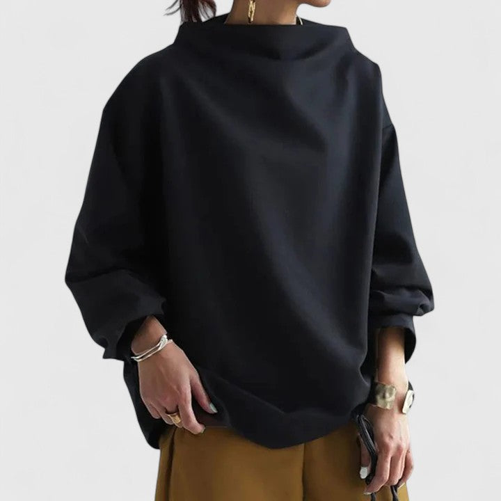 Amata | Everyday High-Neck Lightweight Drape Top