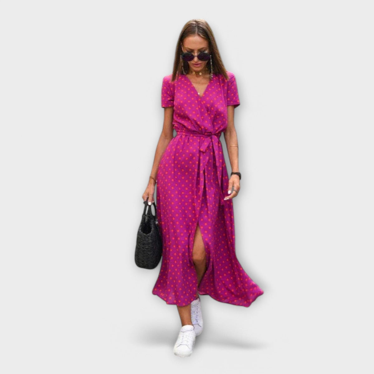 Renee | Coastal Belted Maxi Design Dress