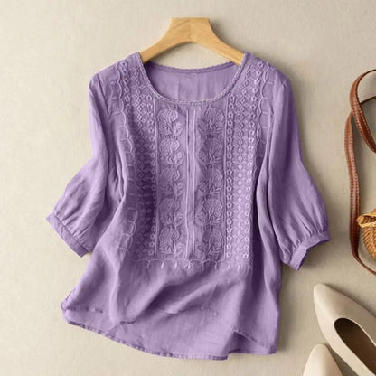 Camille | Everyday Floral artisan Finish Blouse