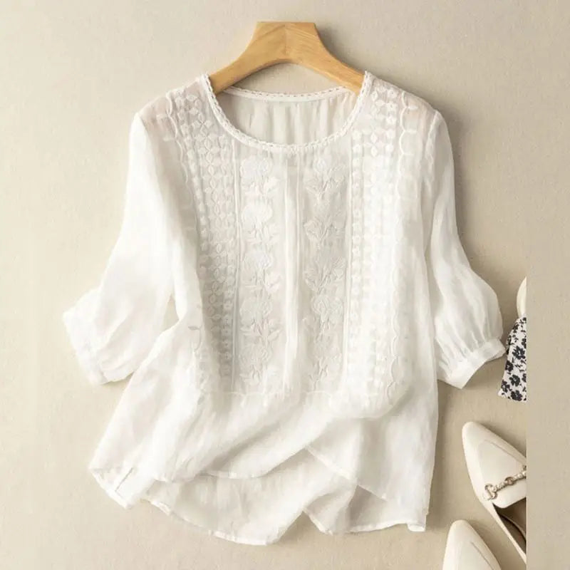 Sonia(TM) | Wardrobe-Staple Floral Embroidered Style Blouse