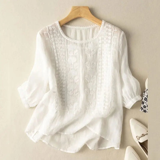 Sonia(TM) | Wardrobe-Staple Floral Embroidered Style Blouse