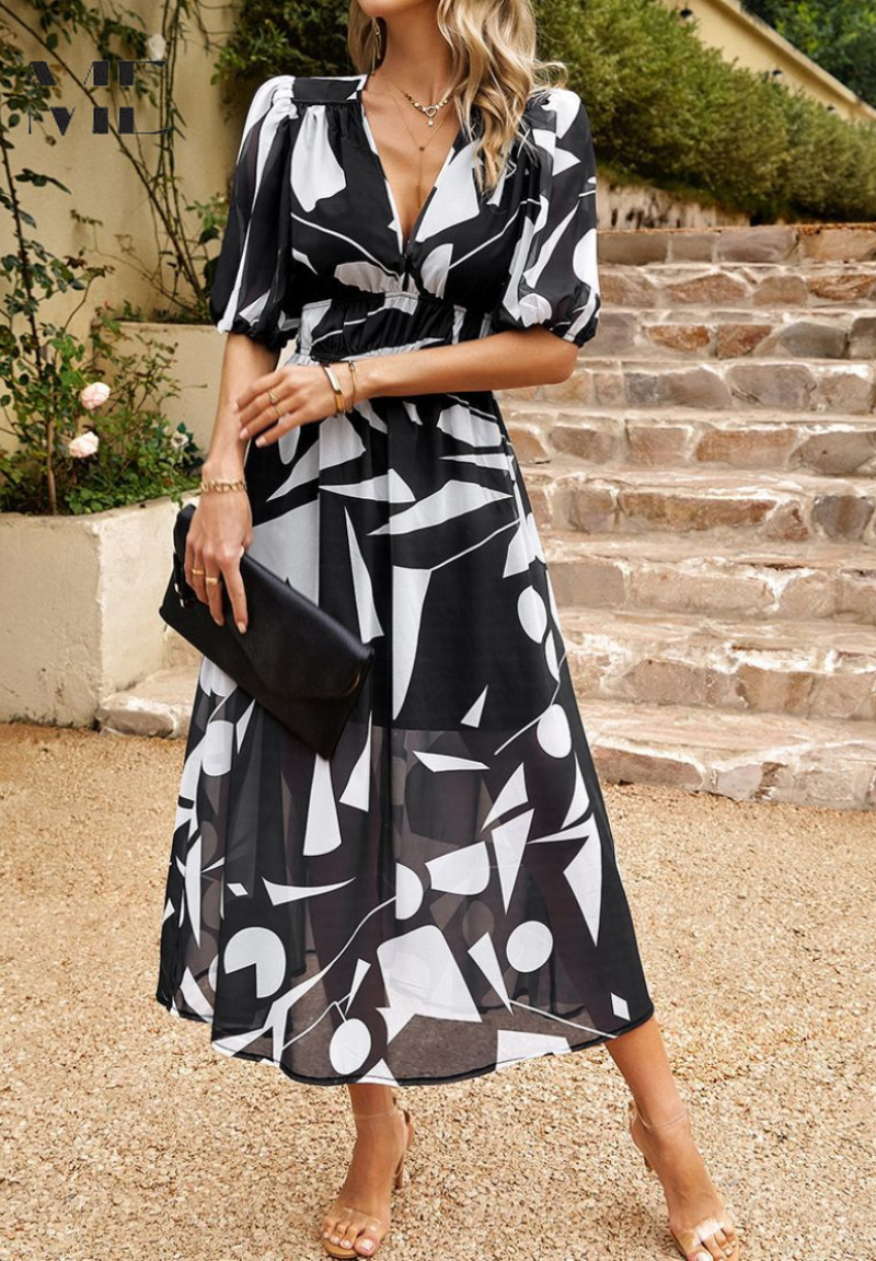 Blakely | Poolside Abstract Print Cut Dress