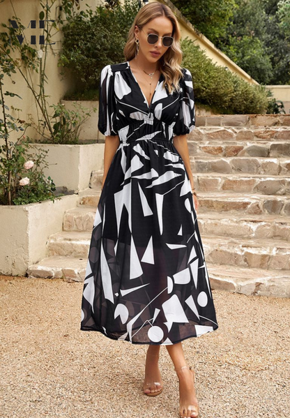 Blakely | Poolside Abstract Print Cut Dress