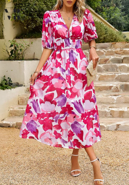 Blakely | Poolside Abstract Print Cut Dress