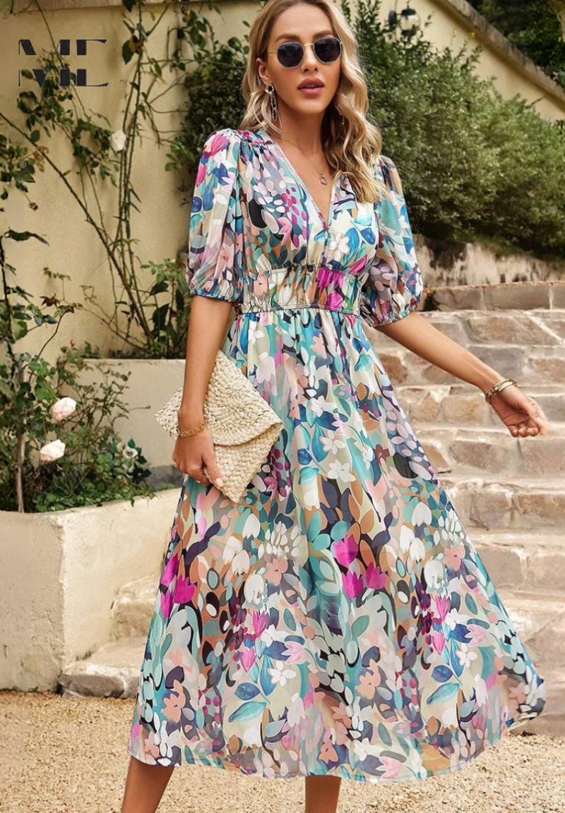 Blakely | Poolside Abstract Print Cut Dress