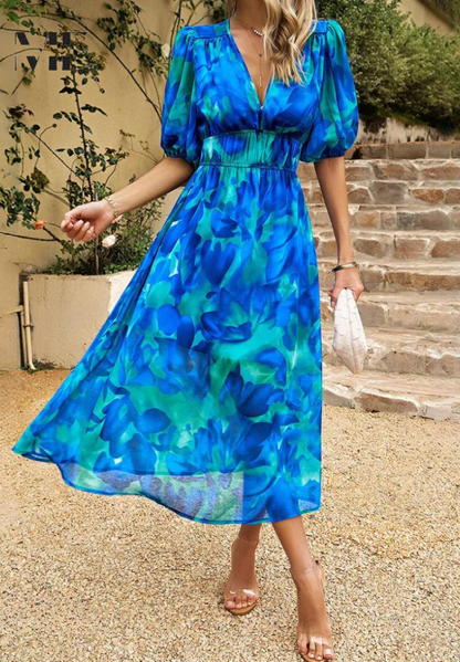 Blakely | Poolside Abstract Print Cut Dress