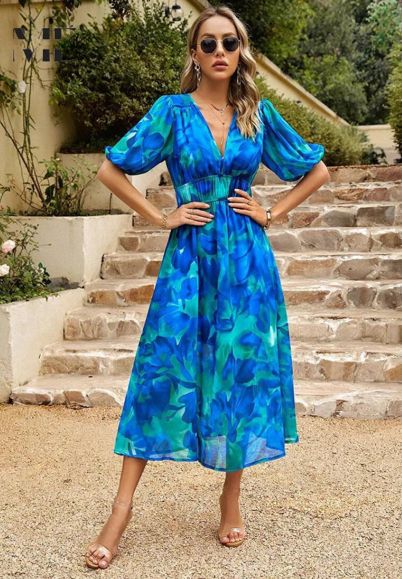 Blakely | Poolside Abstract Print Cut Dress