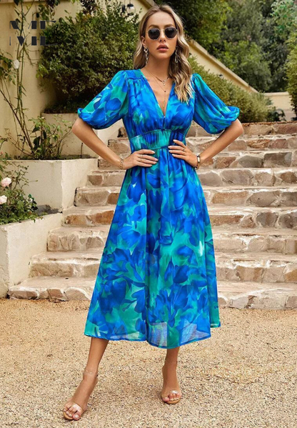 Blakely | Poolside Abstract Print Cut Dress