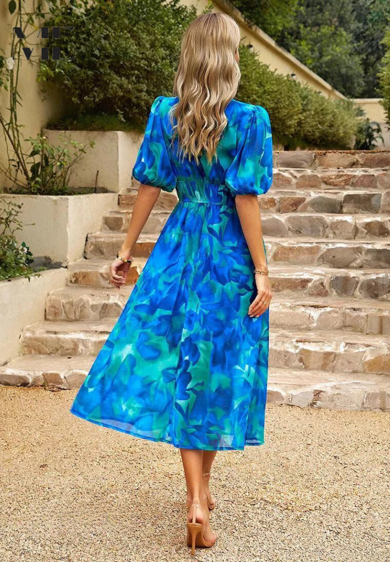 Blakely | Poolside Abstract Print Cut Dress