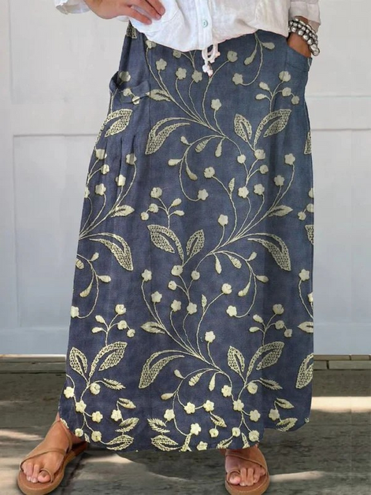 Josa | Retro Floral Art Skirt