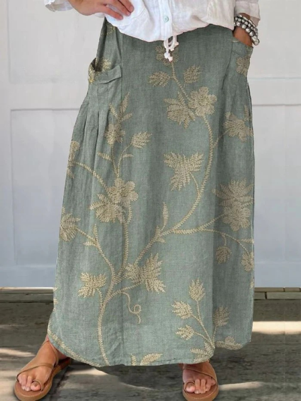 Mella | Retro Floral Art Skirt