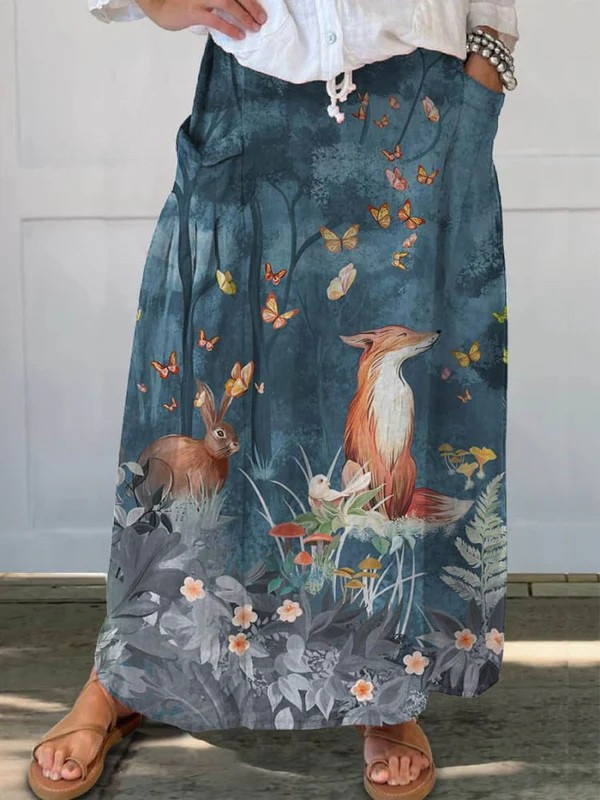 Roxy | Vintage Floral-And-Animal Skirt