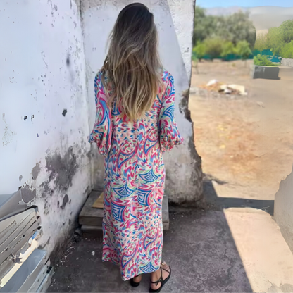 Felicita | Warm-Weather Breathable V-Neck Sensibility Dress