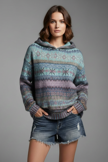 Callie | Loungeworthy Patterned Ribbed Comfort Hoodie