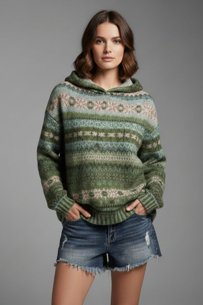 Callie | Loungeworthy Patterned Ribbed Comfort Hoodie