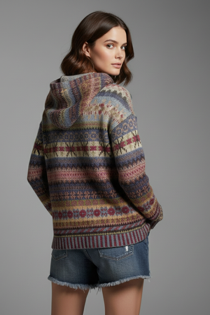 Callie | Loungeworthy Patterned Ribbed Comfort Hoodie