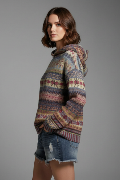Callie | Loungeworthy Patterned Ribbed Comfort Hoodie