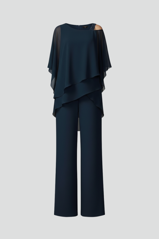 Finley | Effortless Wide-Leg Cold-Shoulder Fit Jumpsuit