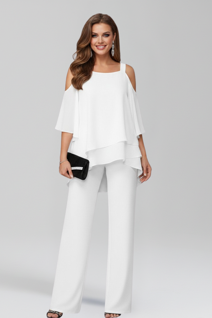 Finley | Effortless Wide-Leg Cold-Shoulder Fit Jumpsuit