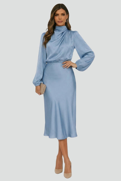 Isabellina | Everyday Midi Long-Sleeve Drape Dress