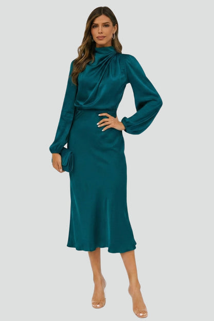 Isabellina | Everyday Midi Long-Sleeve Drape Dress