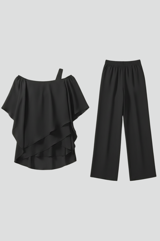 Everly | Resort Wide-Leg Off-Shoulder Silhouette Jumpsuit