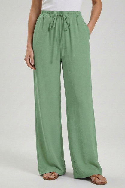 Adeva | Airy Wide-Leg Drawstring Comfort Trousers