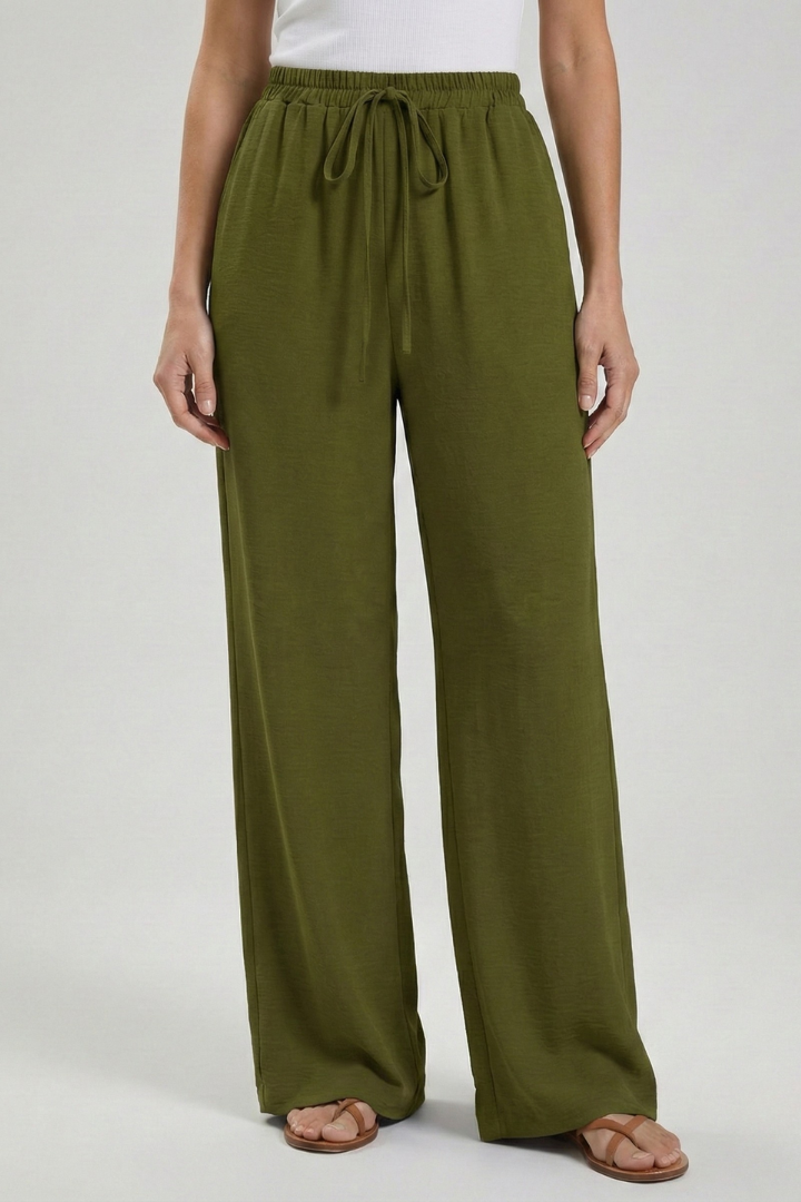 Adeva | Airy Wide-Leg Drawstring Comfort Trousers