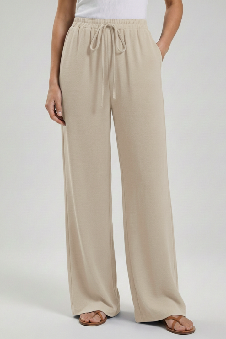 Adeva | Airy Wide-Leg Drawstring Comfort Trousers