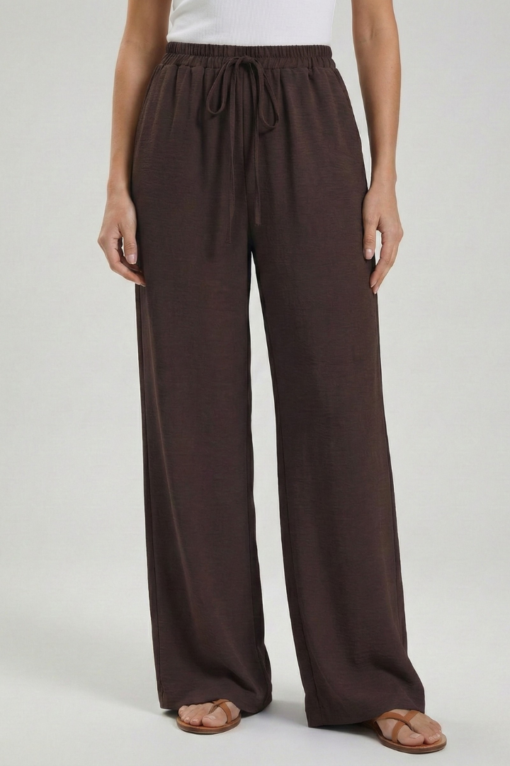 Adeva | Airy Wide-Leg Drawstring Comfort Trousers