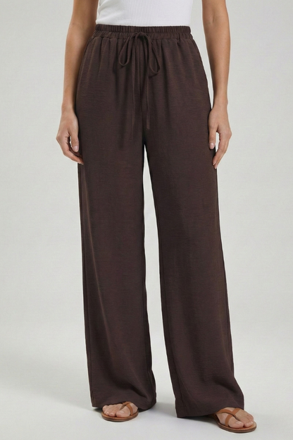 Adeva | Airy Wide-Leg Drawstring Comfort Trousers