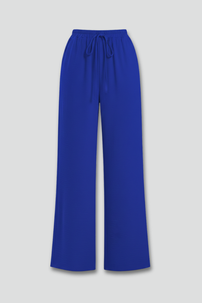 Adeva | Airy Wide-Leg Drawstring Comfort Trousers