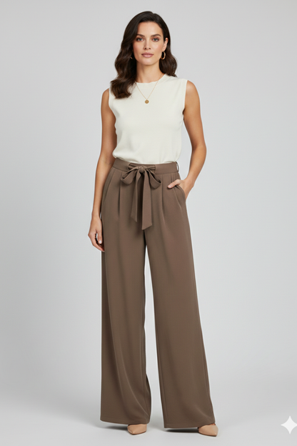 Adalgisa | Travel-Ready Wide-Leg Drawstring Comfort Trousers