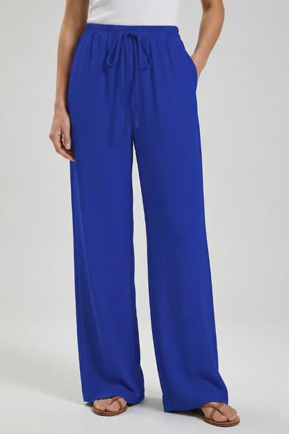 Adeva | Airy Wide-Leg Drawstring Comfort Trousers