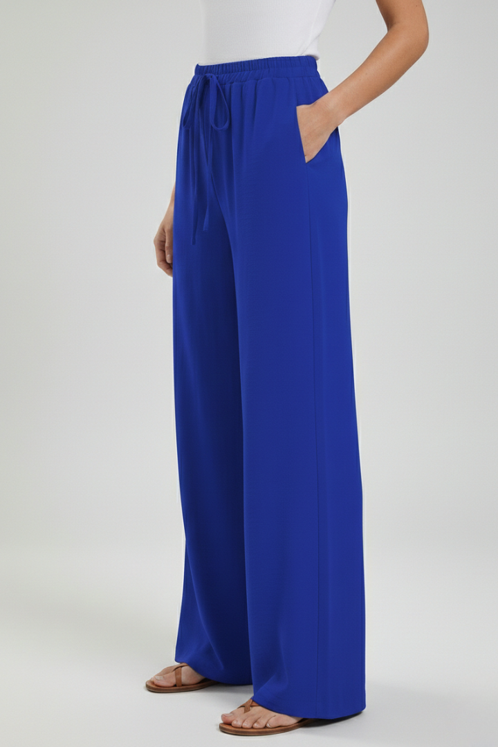 Adeva | Airy Wide-Leg Drawstring Comfort Trousers