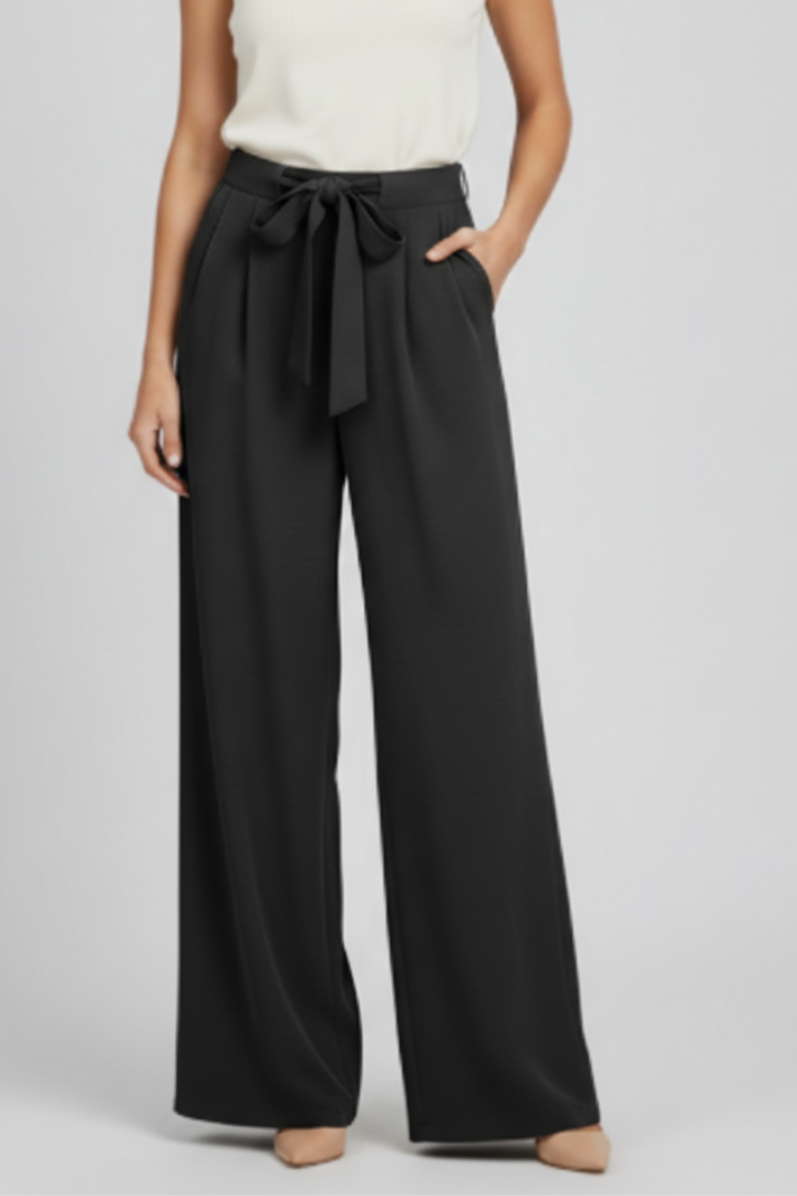 Adalgisa | Travel-Ready Wide-Leg Drawstring Comfort Trousers