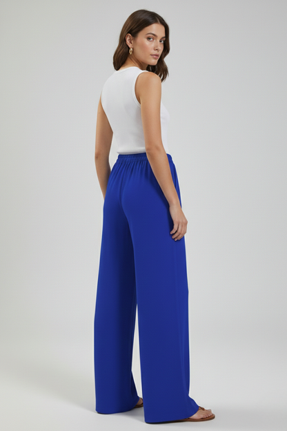 Adeva | Airy Wide-Leg Drawstring Comfort Trousers