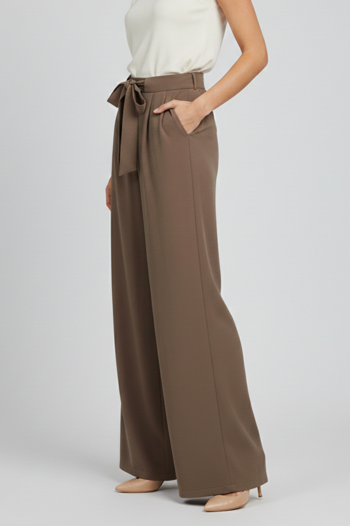 Adalgisa | Travel-Ready Wide-Leg Drawstring Comfort Trousers
