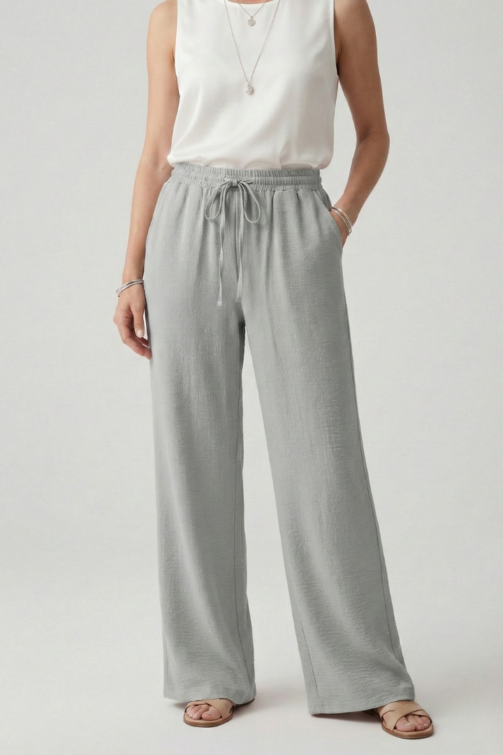 Albarita | City Wide-Leg Drawstring Comfort Trousers
