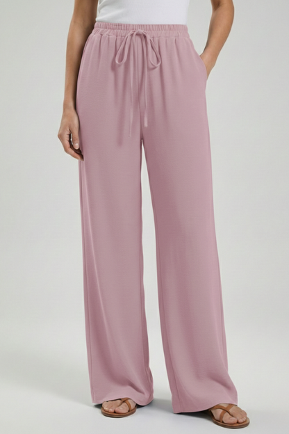 Adeva | Airy Wide-Leg Drawstring Comfort Trousers