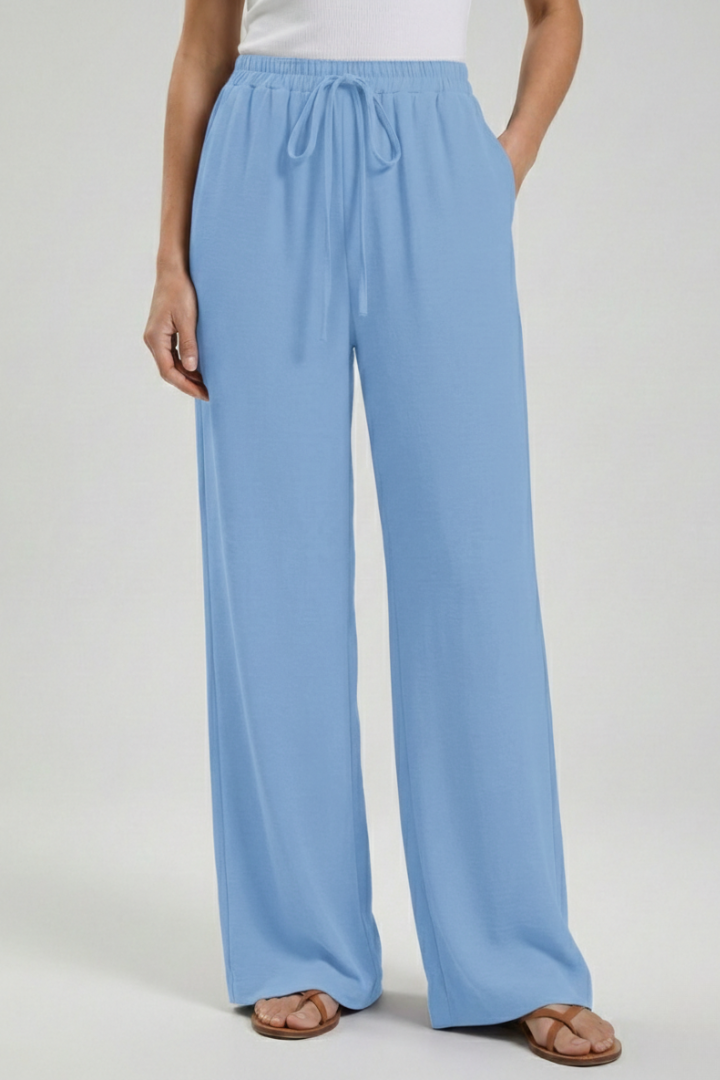 Adeva | Airy Wide-Leg Drawstring Comfort Trousers