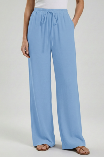 Adeva | Airy Wide-Leg Drawstring Comfort Trousers