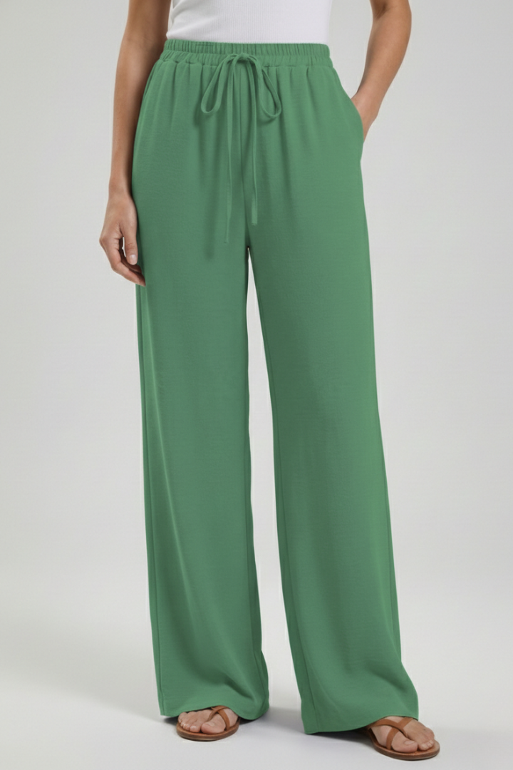 Adeva | Airy Wide-Leg Drawstring Comfort Trousers