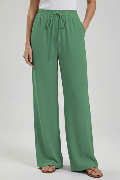 Adeva | Airy Wide-Leg Drawstring Comfort Trousers