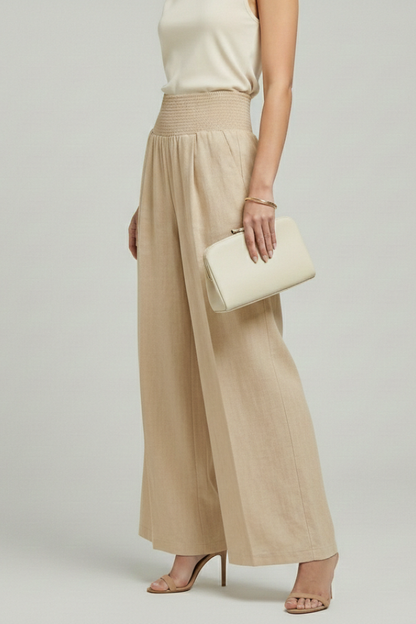 Adalmina | Warm-Weather Wide-Leg Pleated Comfort Trousers