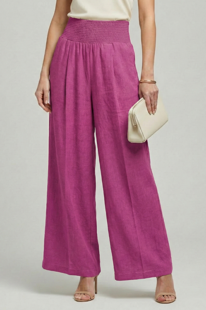 Adalmina | Warm-Weather Wide-Leg Pleated Comfort Trousers