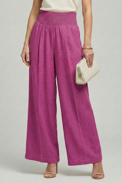 Adalmina | Warm-Weather Wide-Leg Pleated Comfort Trousers