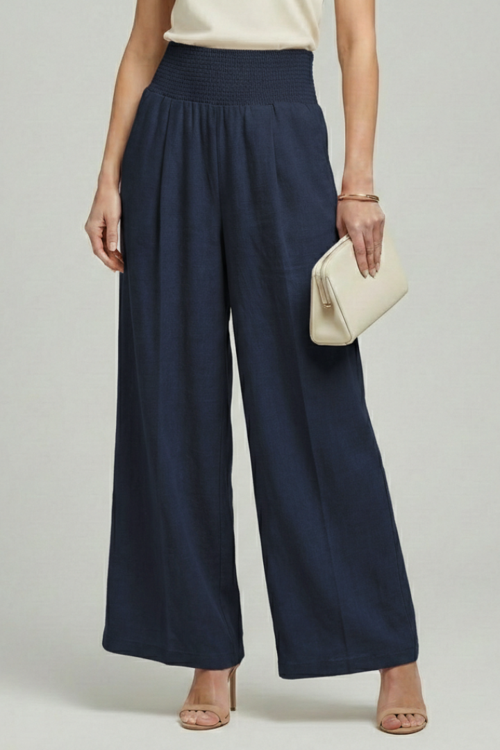 Adalmina | Warm-Weather Wide-Leg Pleated Comfort Trousers